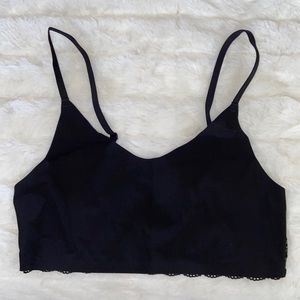 VICTORIA'S SECRET VS Bralette Lightweight Comfy Lace Back Bra  Black  Small S Sm